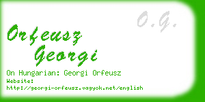 orfeusz georgi business card